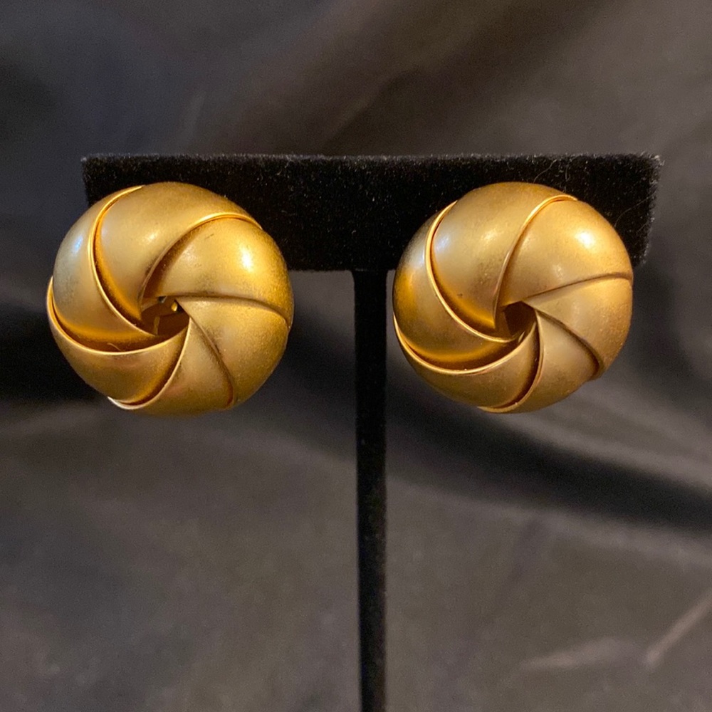 Anne Klein Brushed Gold Clip Earrings